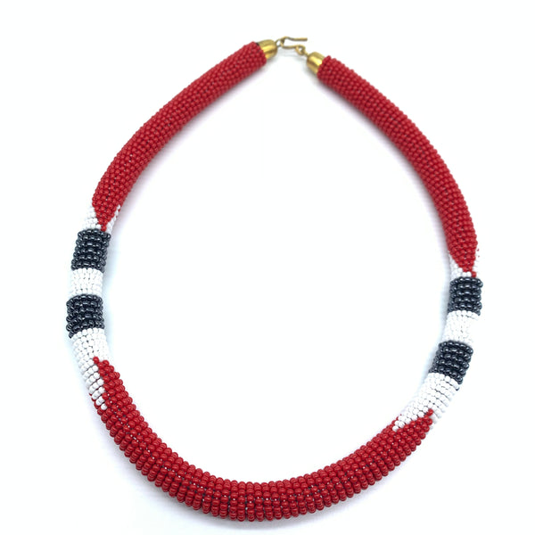 Beaded Bangle Necklace-Red Variation