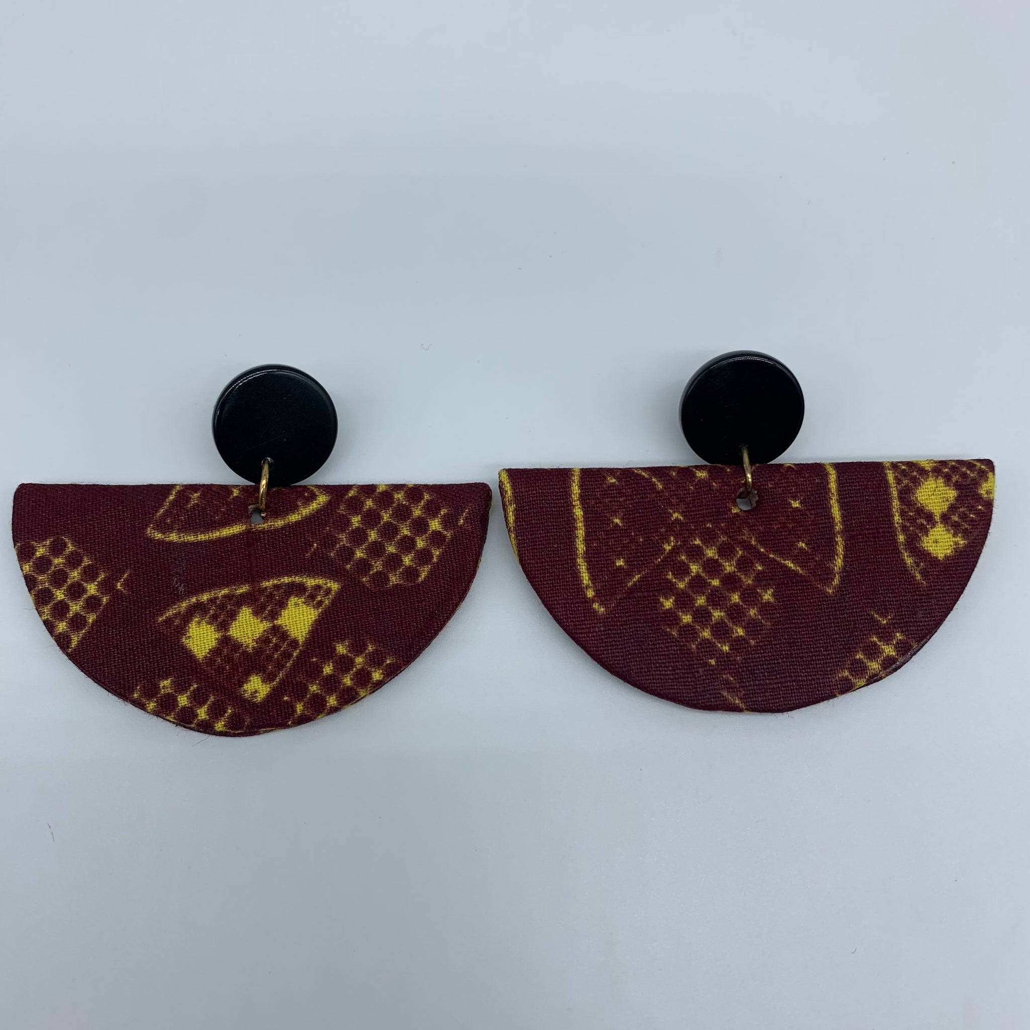 African Print Earrings- Zana Red Variation