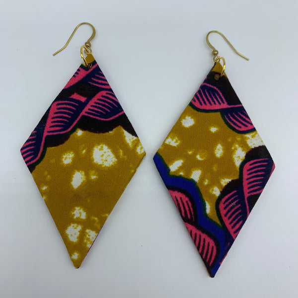 African Print Earrings-Daya Brown Variation