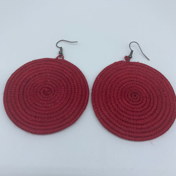 Sisal Earrings-Red 12
