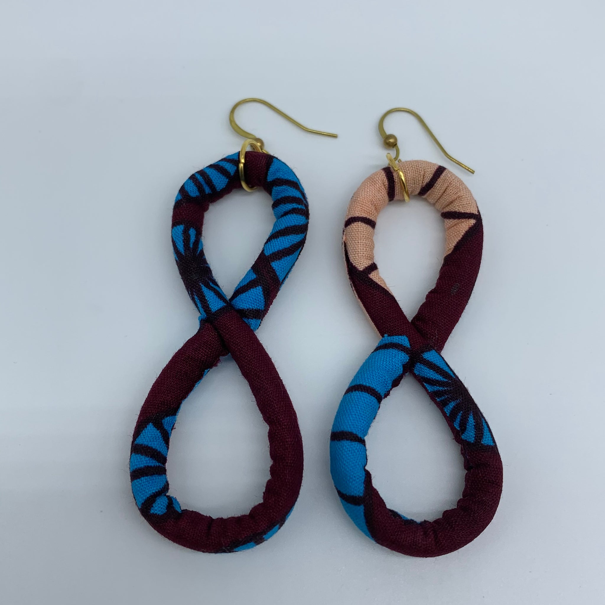 African Print Earrings-Number 8 Red Variation