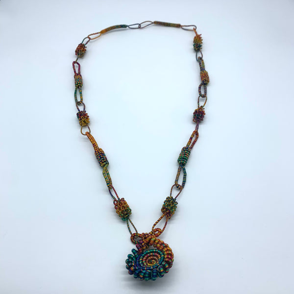 Thread W/Metal Necklace -Multi Colour Sira