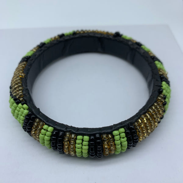 Beaded Bangle-Green Gold Black Variation - Lillon Boutique