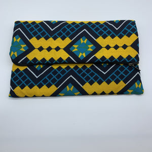 African Print Clutch-L Blue Variation - Lillon Boutique