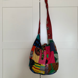 African Print Over Shoulder Bag- String Zoba Zoba Multi Colour Variation 2