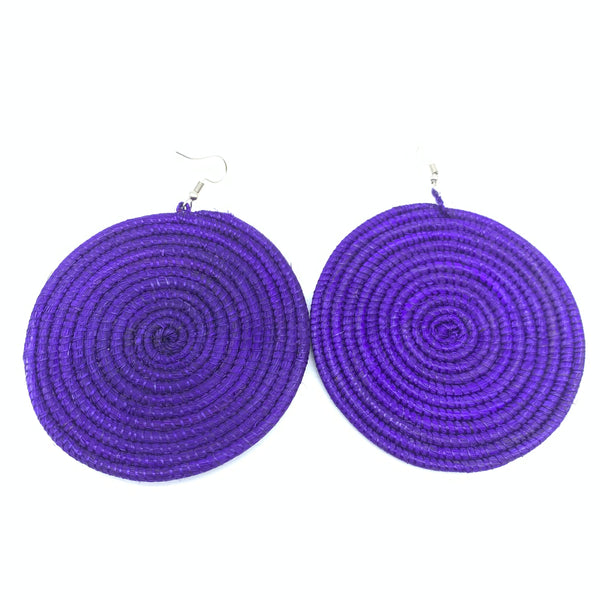 Sisal Earrings- L Purple 2