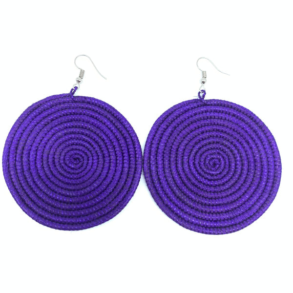 Sisal Earrings-Purple 3