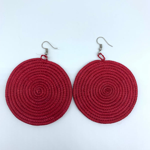 Sisal Earrings-Red 13