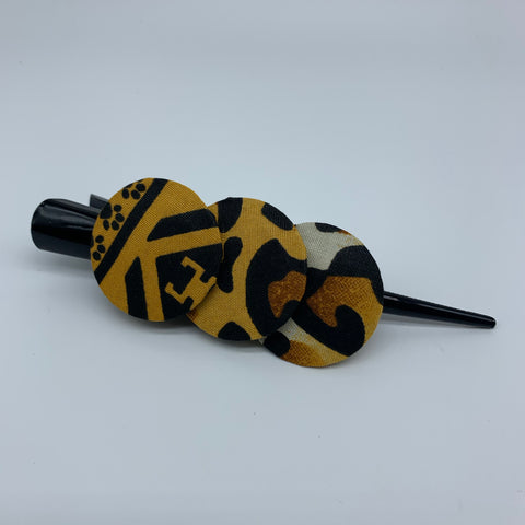 African Print Hair Clip- L Yellow Variation 3 - Lillon Boutique