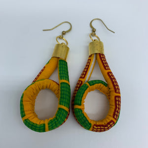 African Print Earrings-Fatu Orange Variation