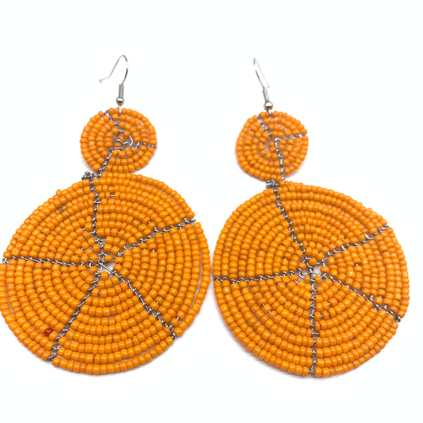 Beaded Earrings-Orange Variation