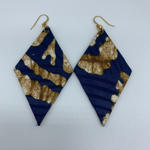 African Print Earrings-Daya Blue Variation