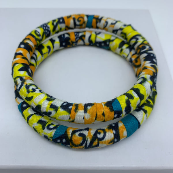 African Print Bangle-Yellow Variation 3 - Lillon Boutique