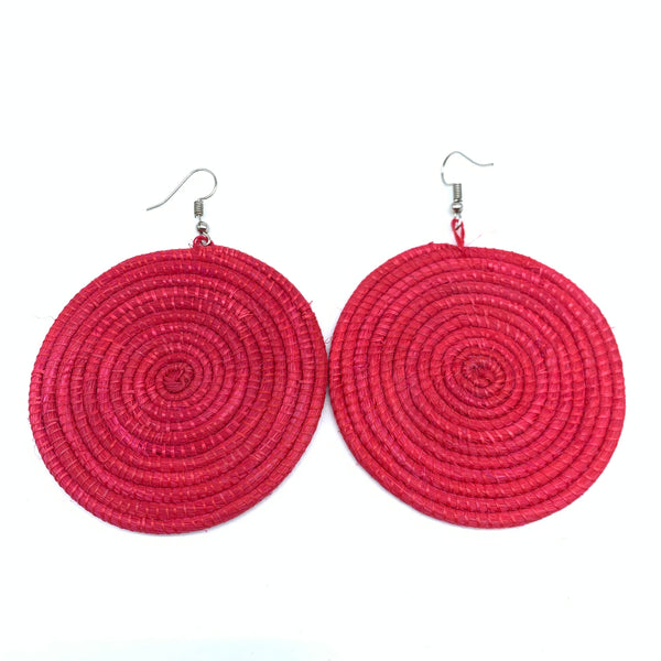 Sisal Earrings-Red 11