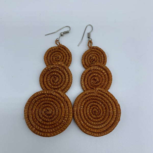 Sisal Earrings- 3C Brown Variation