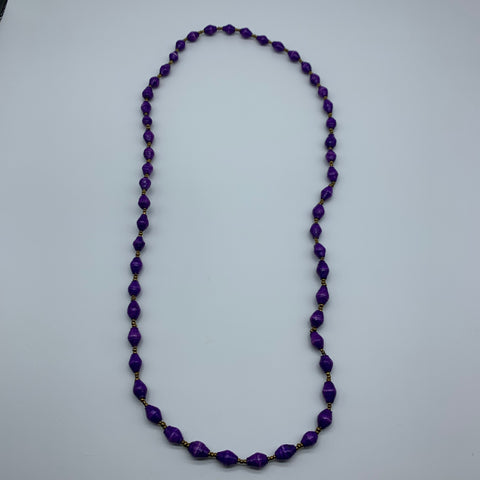 Paper Necklace with Beads-Purple Variation
