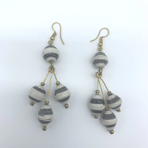 Recycled Paper Earrings-White Variation 2 - Lillon Boutique
