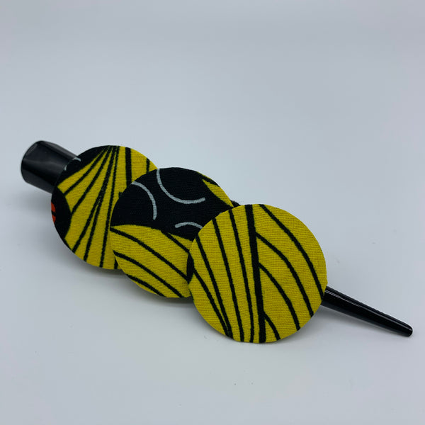 African Print Hair Clip- L Yellow Variation - Lillon Boutique