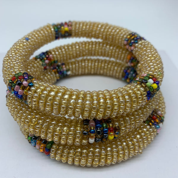 Beaded Bangle-Champagne and Multi Colour Variation - Lillon Boutique