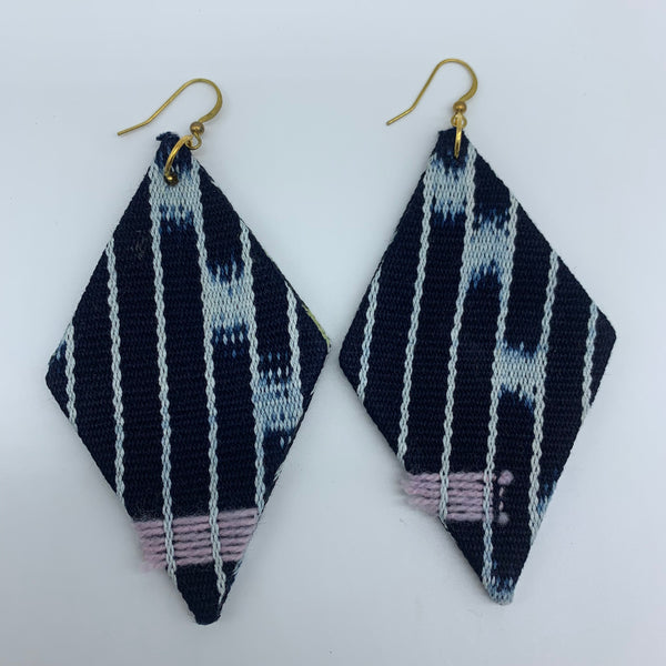 African Print Earrings-Daya Blue Variation 2