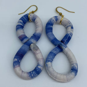 African Print Earrings-Number 8 Blue Variation 3