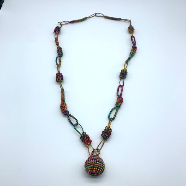 Thread W/Metal Necklace -Multi Colour Inna