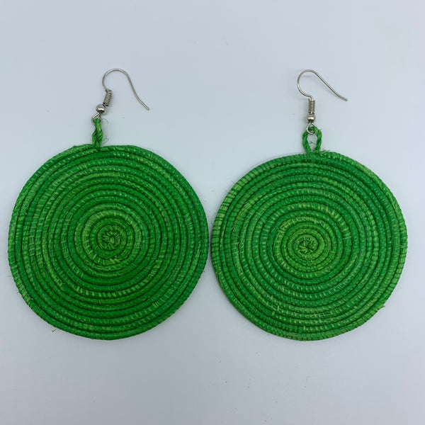 Sisal Earrings-Green - Lillon Boutique