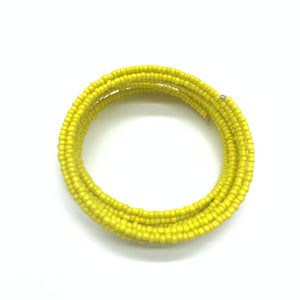 Beaded Coil Bracelet-Yellow 3