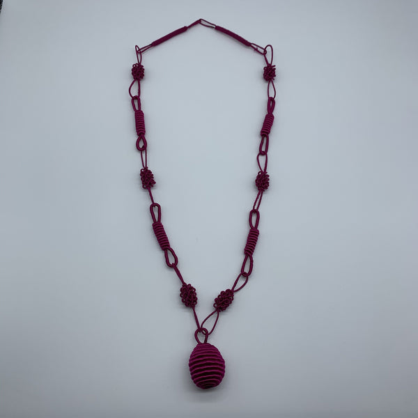 Thread W/Metal Necklace -Pink Rama - Lillon Boutique