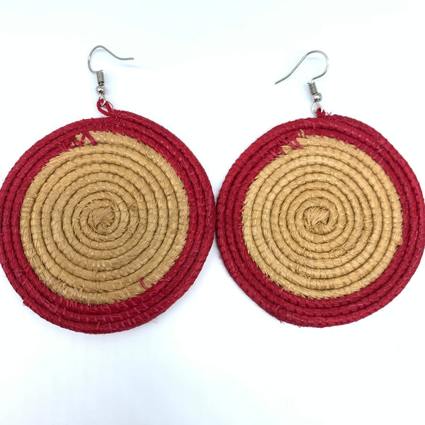 Sisal Earrings-Red 20
