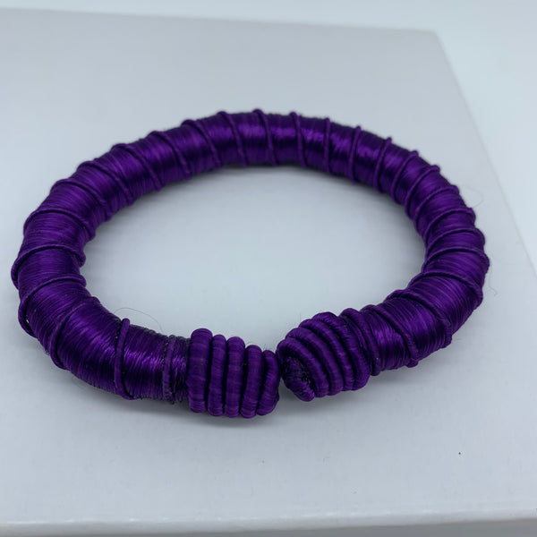 Thread W/Metal Bangle-Purple