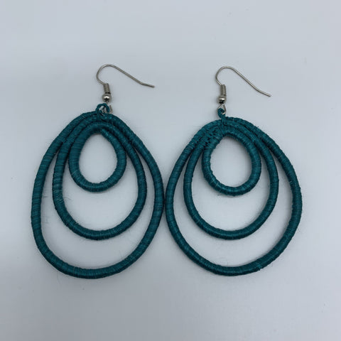 Sisal Earrings- NC Green Variation 3