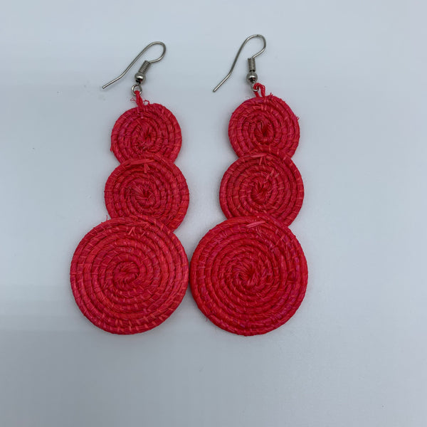 Sisal Earrings- 3C Red Variation 4