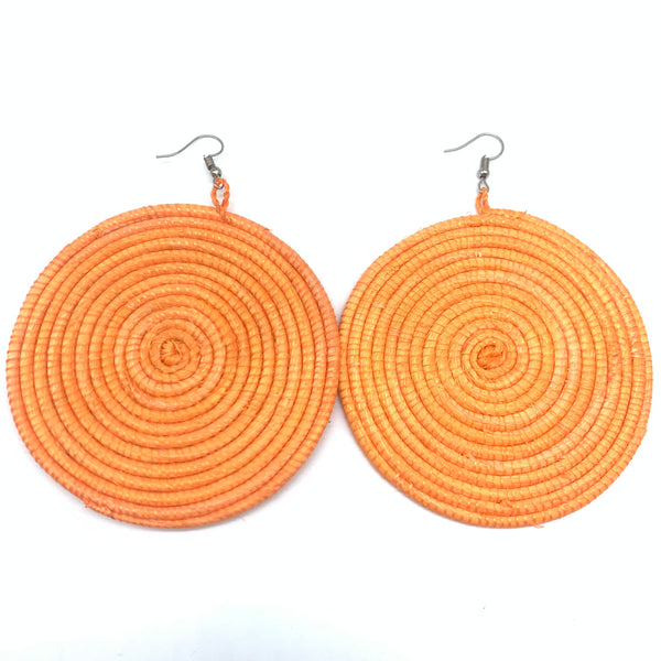 Sisal Earrings- XXL Orange