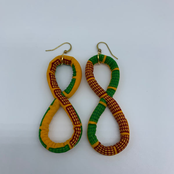African Print Earrings-Number 8 Orange Variation