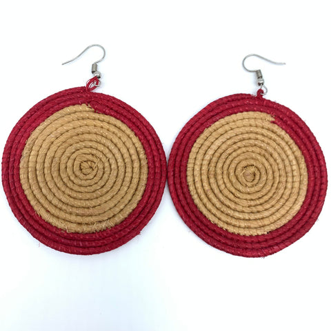 Sisal Earrings-Red 20