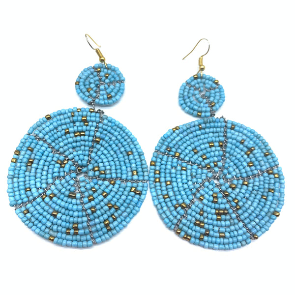 Beaded Earrings-Blue Variation 2