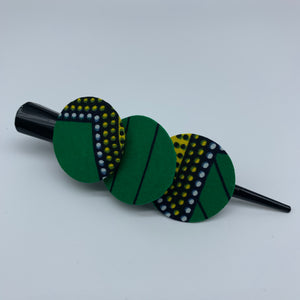 African Print Hair Clip- L Green Variation 2 - Lillon Boutique