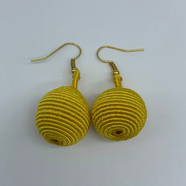 Thread W/Metal Earrings-Yellow