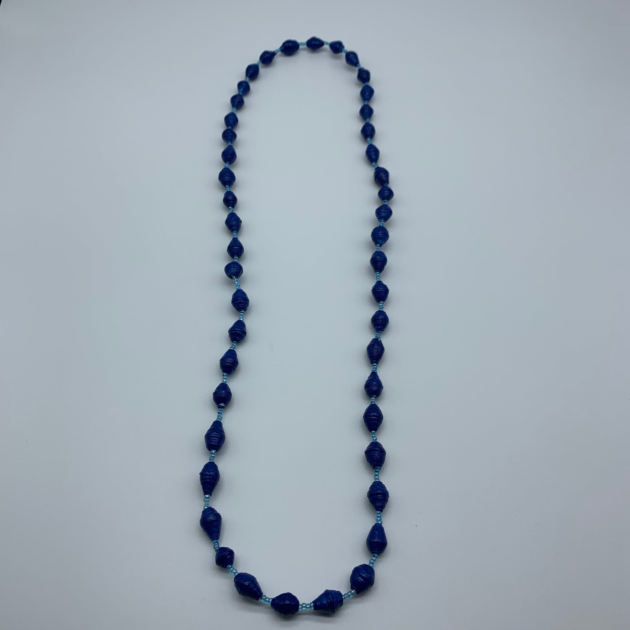 Paper Necklace with Beads-Blue Variation 5