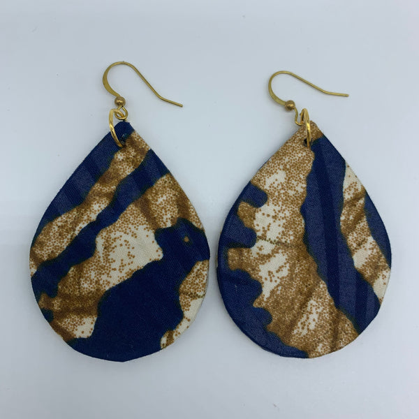 African Print Earrings-Luna Blue Variation 2