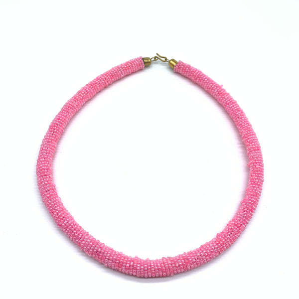 Bead Bangle Necklace-Pink Variation