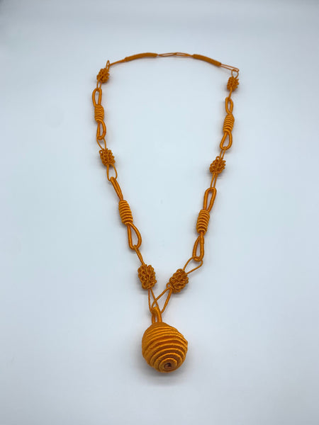Thread W/Metal Necklace -Orange Rama