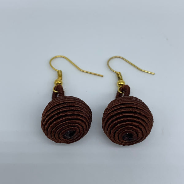 Thread W/Metal Earrings- S Brown
