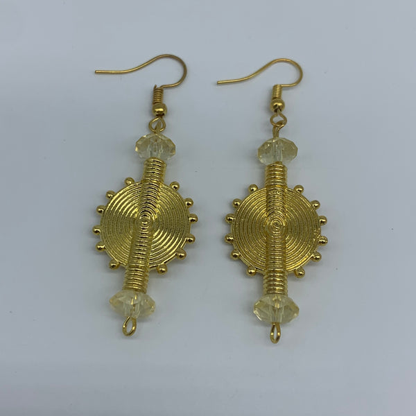 Golden Metal Earrings-Raya Small
