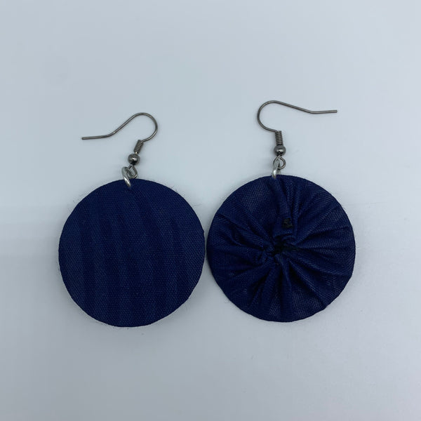 African Print Earrings-Round XS Blue Variation 24