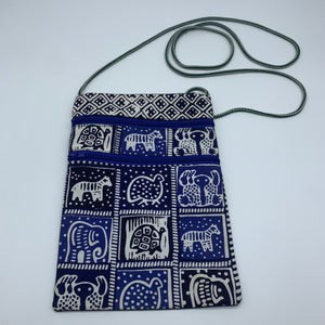 African Print Over Shoulder Bag- Blue Variation