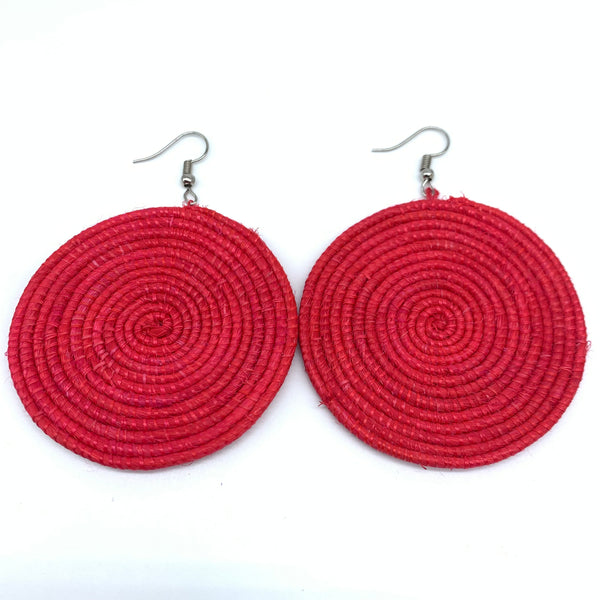 Sisal Earrings-Red 9