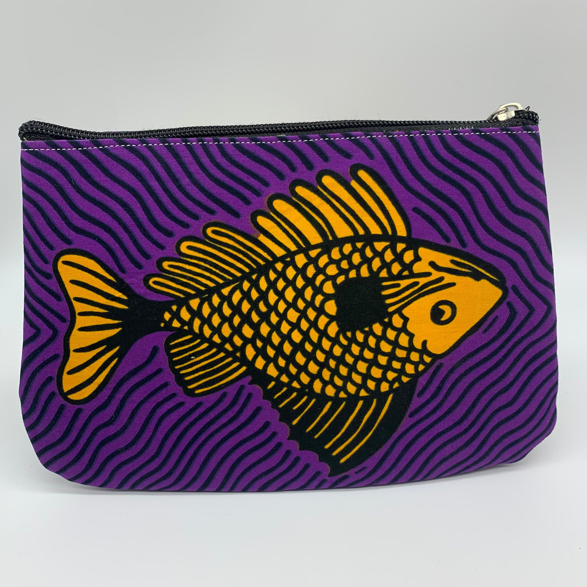 African Print Makeup bag/Pencil case-Purple