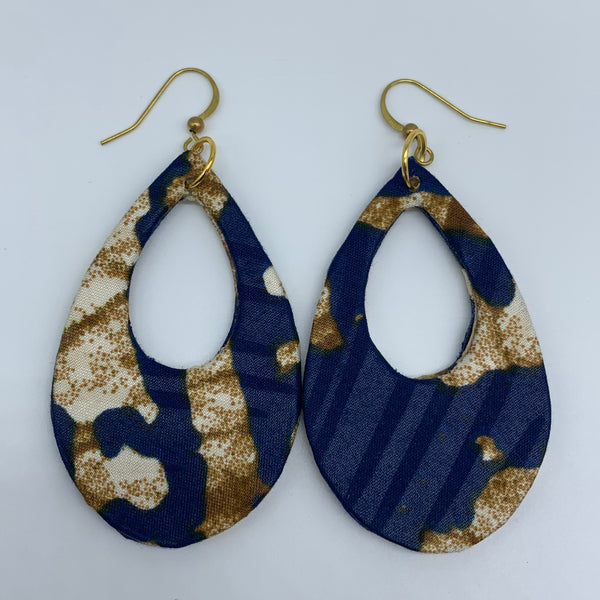 African Print Earrings-Muna Brown Variation